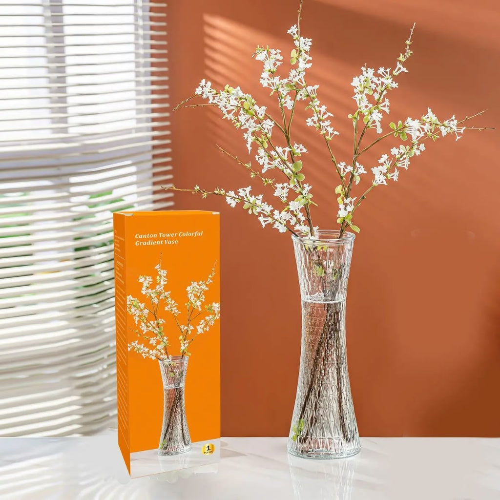 Textured Glass Flower Vase - 1200 ml