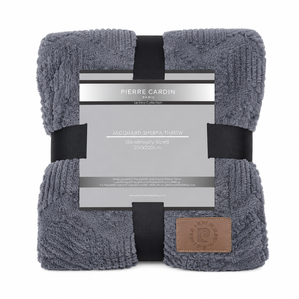 Pierre Cardin Jacquard Sherpa Throw - 200 x 220 cm