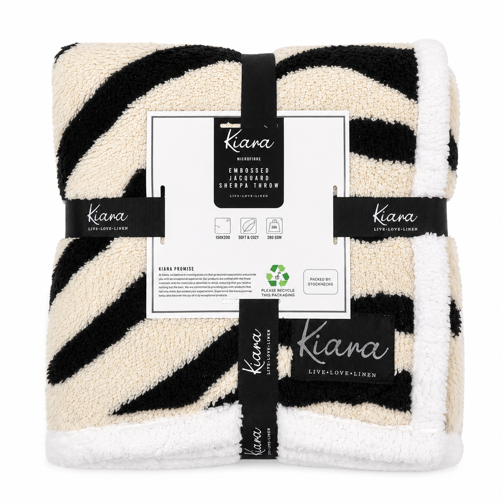 Kiara Embossed Jacquard Sherpa Throw - 180 x 200 cm