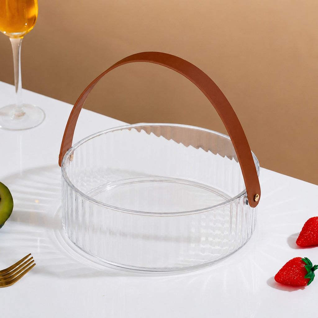 Trendy Acrylic Container With Handle - No Lid