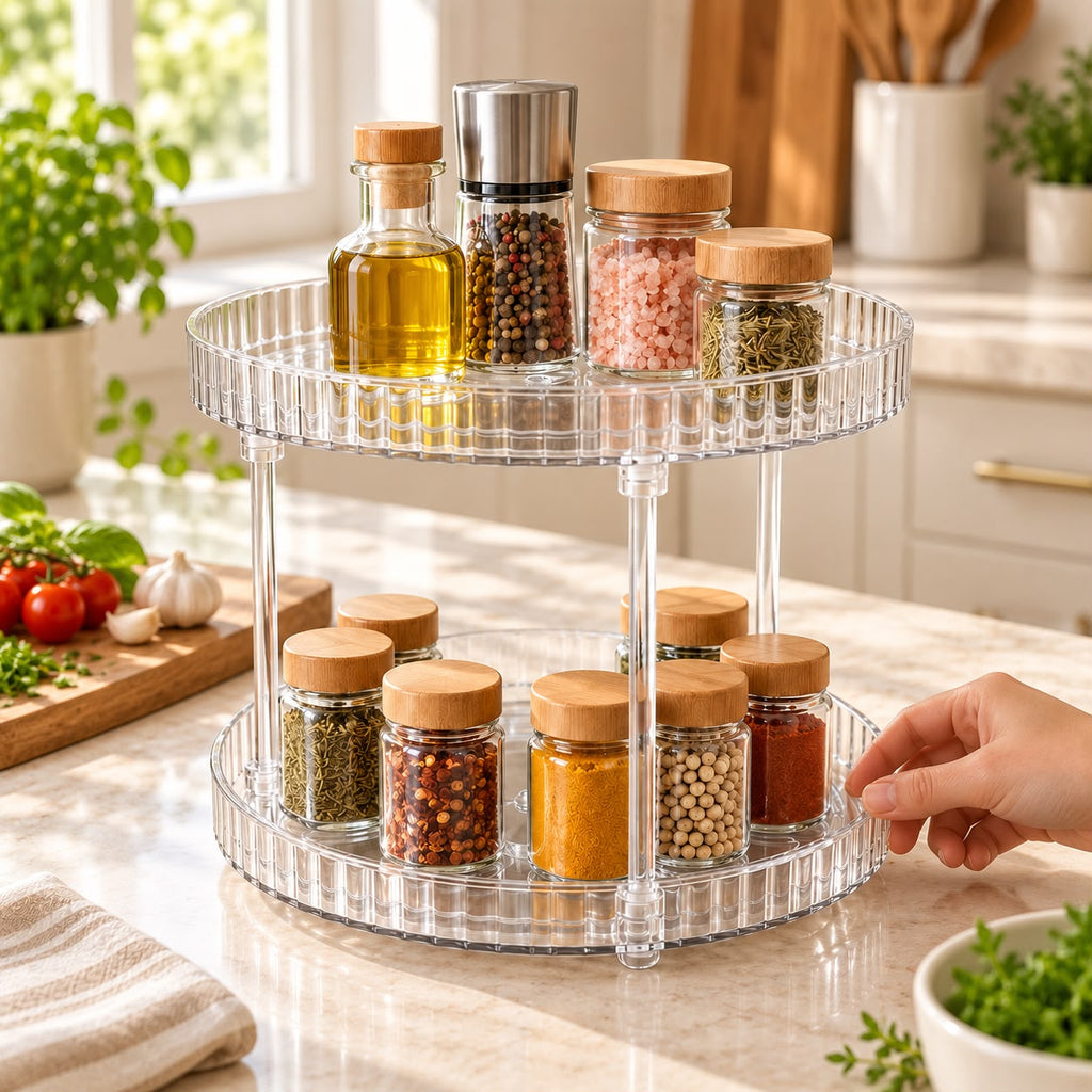 2 Tier Rotating Platic Rack