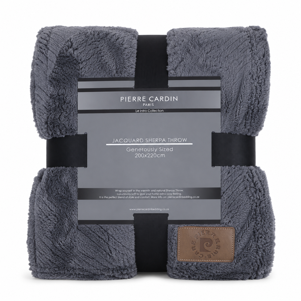 Pierre Cardin Jacquard Sherpa Throw - 200 x 220 cm