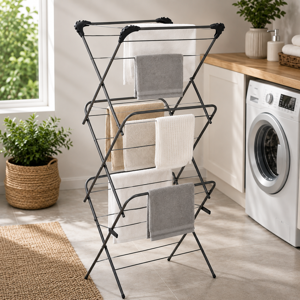 Danny Home Stainless Steel Foldable Drying Rack - 3 Tier