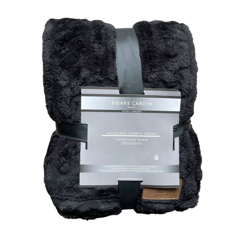Pierre Cardin Jacquard Sherpa Throw - 200 x 220 cm