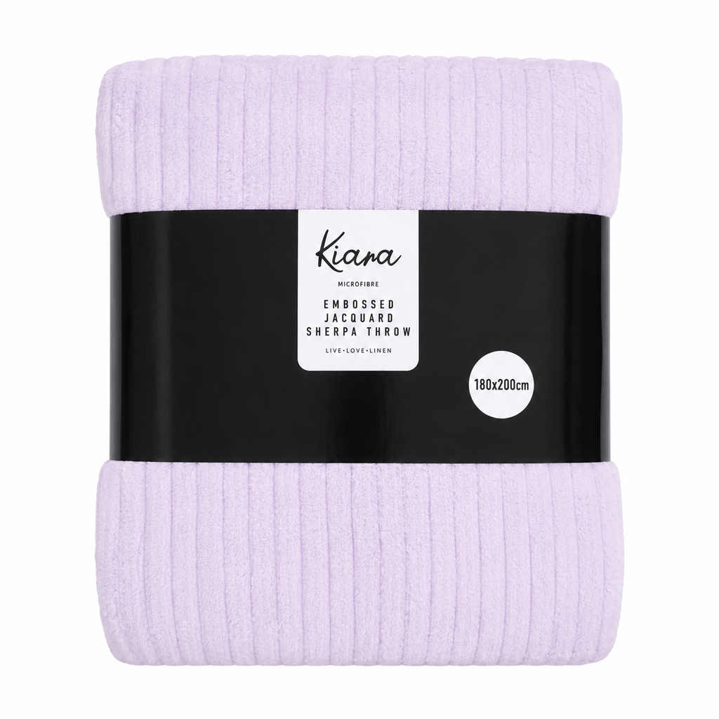 Kiara Embossed Jaqaurd Sherpa Throw - 180 x 200 cm