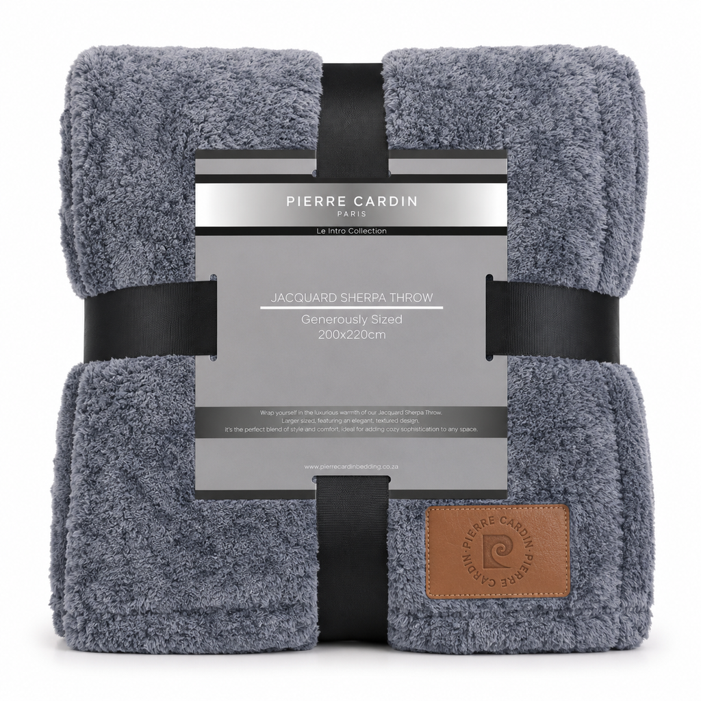 Pierre Cardin Jacquard Sherpa Throw - 200 x 220 cm