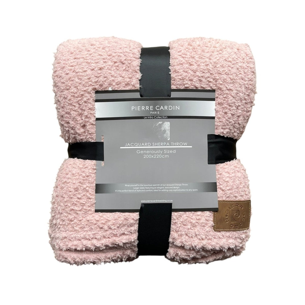 Pierre Cardin Jacquard Sherpa Throw - 200 x 220 cm