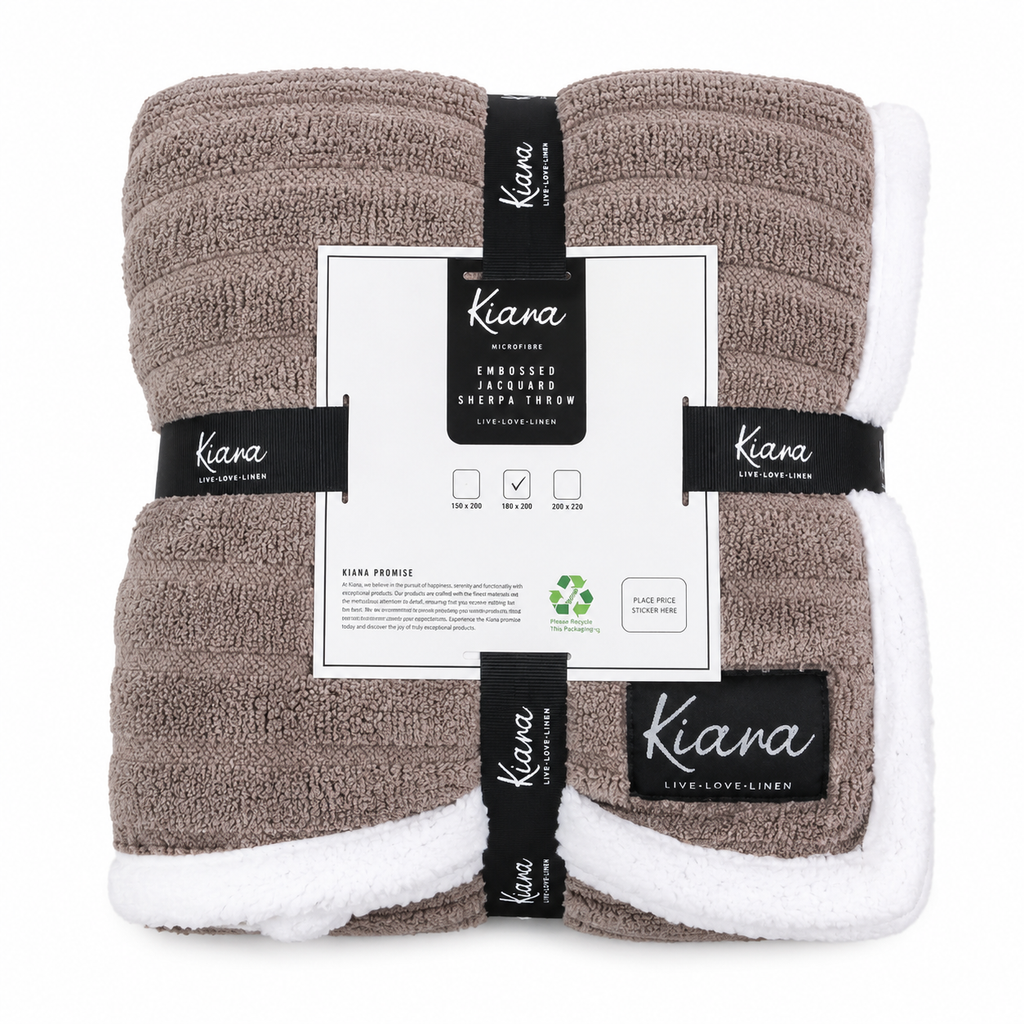 Kiara Embossed Jacquard Sherpa Throw - 180 x 200 cm