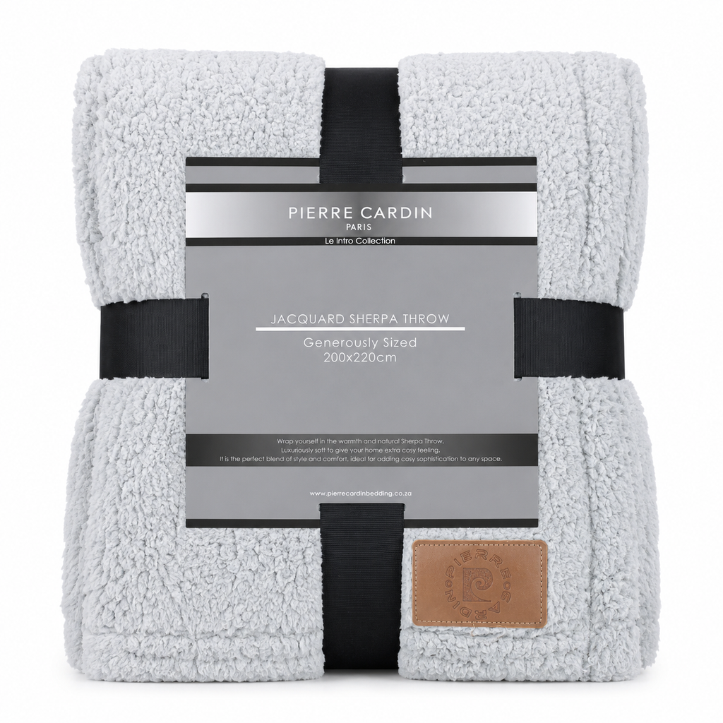 Pierre Cardin Jacquard Sherpa Throw - 200 x 220 cm