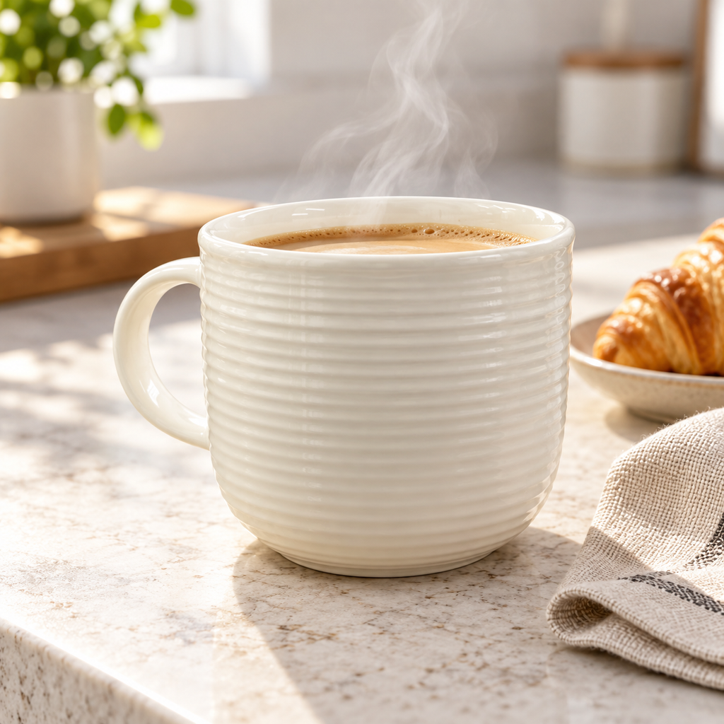 Ribbed Ceramic Mug - 400ml