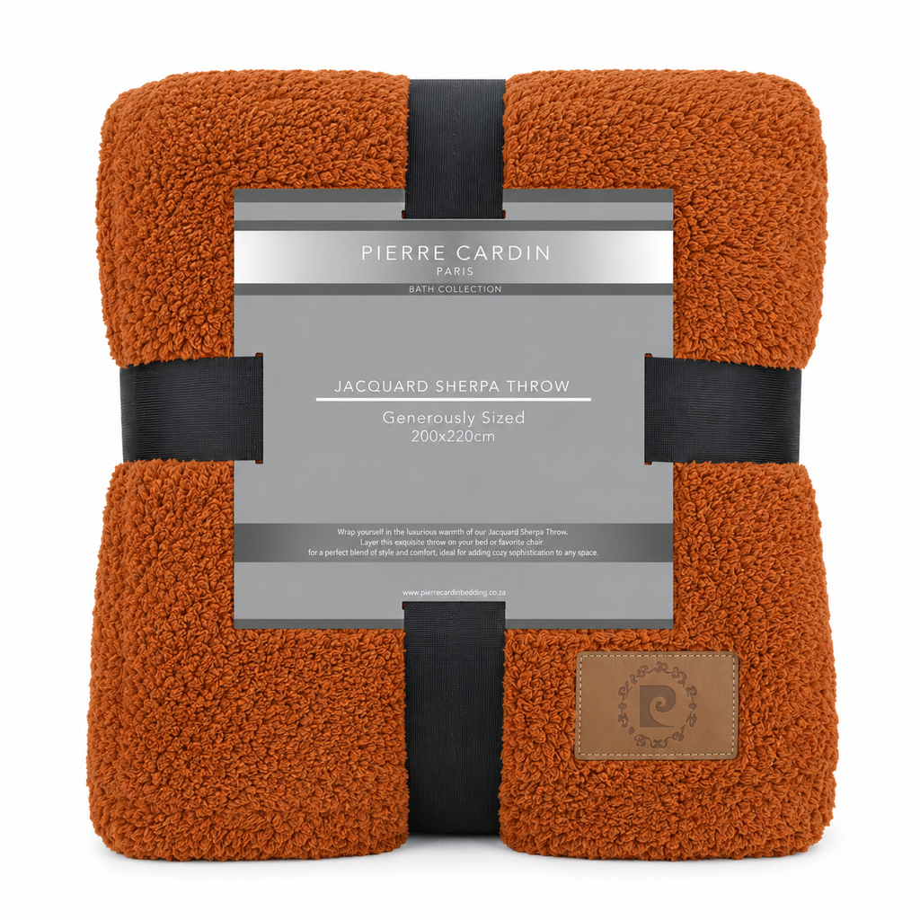 Pierre Cardin Jacquard Sherpa Throw - 200 x 220 cm