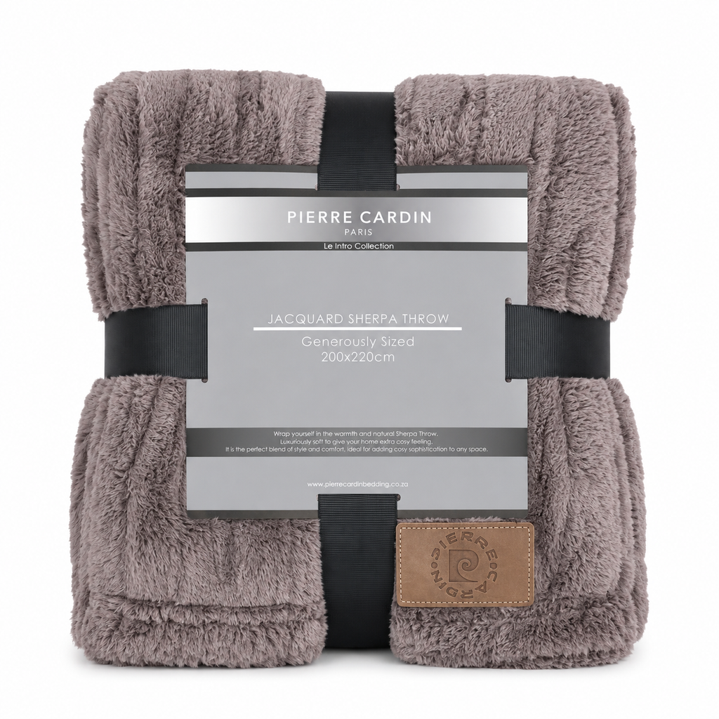 Pierre Cardin Jacquard Sherpa Throw - 200 x 220 cm