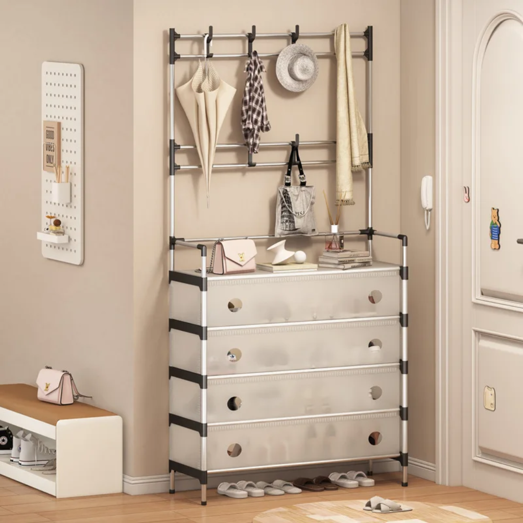 5 Tier Multifunctional Flip Door Shoe & Hat Rack