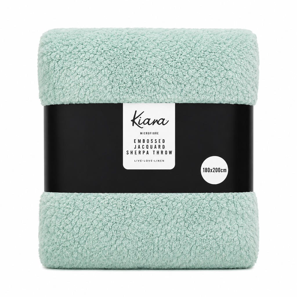 Kiara Embossed Jaqaurd Sherpa Throw - 180 x 200 cm