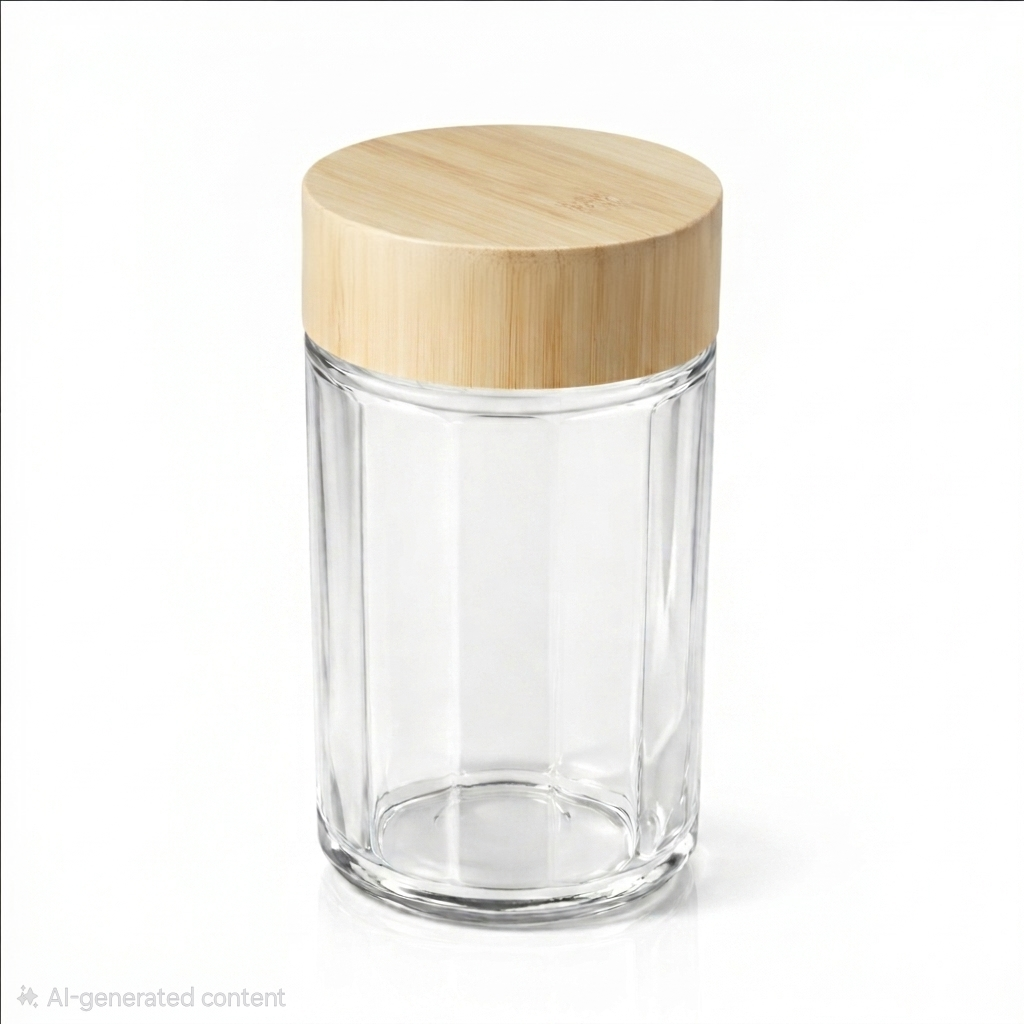 12PC Glass Spice Jar With Bamboo Lid