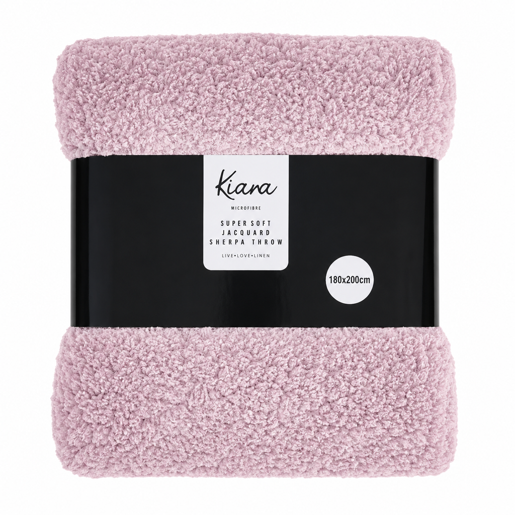 Kiara Embossed Jaqaurd Sherpa Throw - 180 x 200 cm