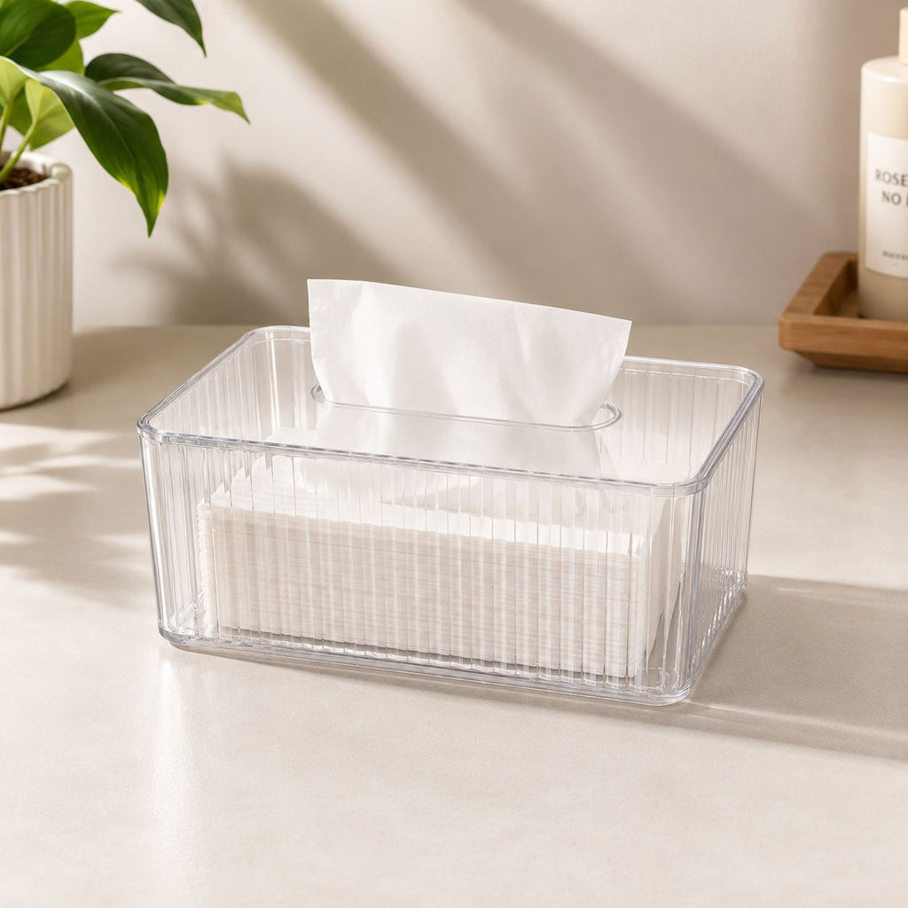 Ribbed Acrylic Tissue Box