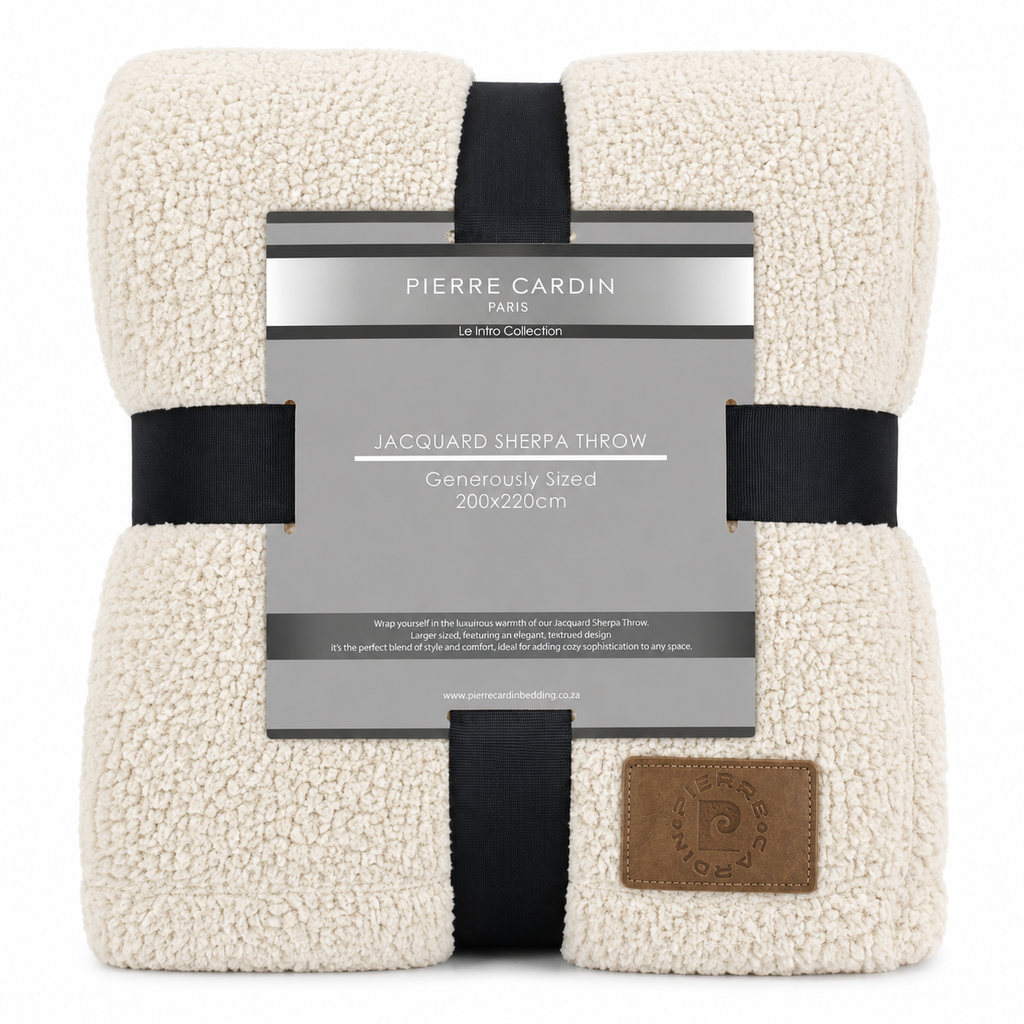 Pierre Cardin Jacquard Sherpa Throw - 200 x 220 cm