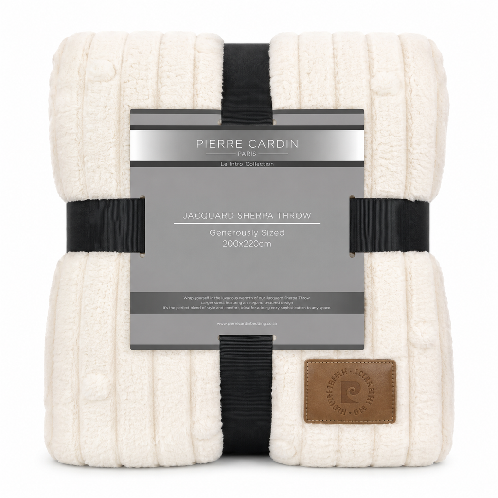 Pierre Cardin Jacquard Sherpa Throw - 200 x 220 cm