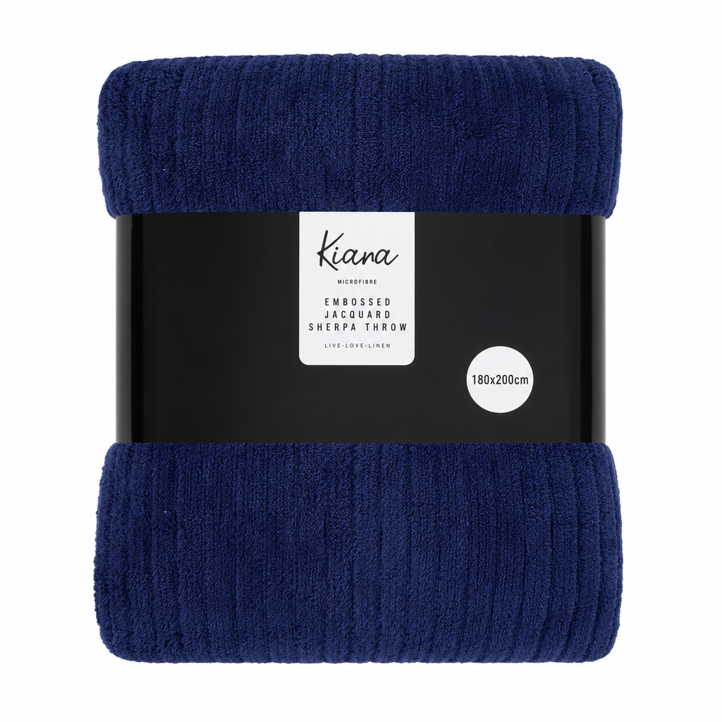 Kiara Embossed Jaqaurd Sherpa Throw - 180 x 200 cm
