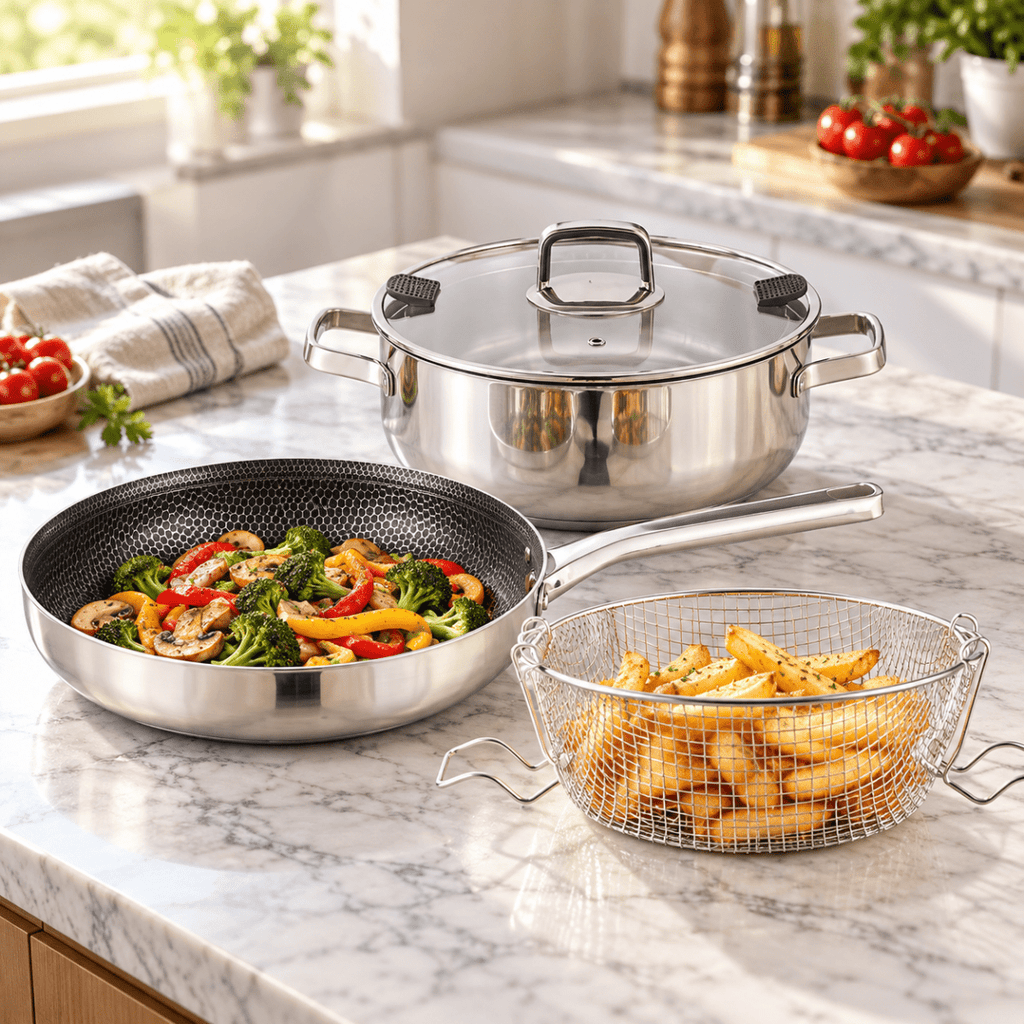 Rolux 4-Piece Stainless Steel Cookware Set - Home Phase