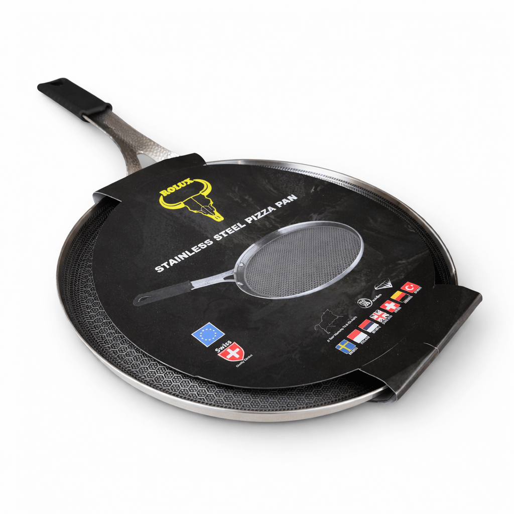 Rolux High Quality Stainless Steel Pizza/Roti Pan - 28 cm - Home Phase