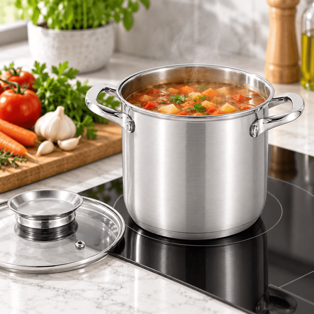 Rolux Stainless Steel Deep Pot With Glass Lid - Home Phase