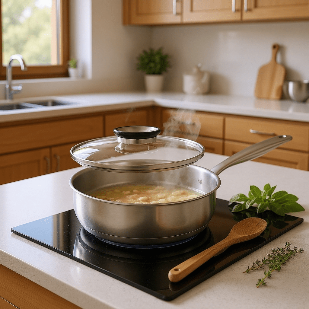 Rolux Stainless Steel Frying Pan With Glass Lid - 30cm - Home Phase