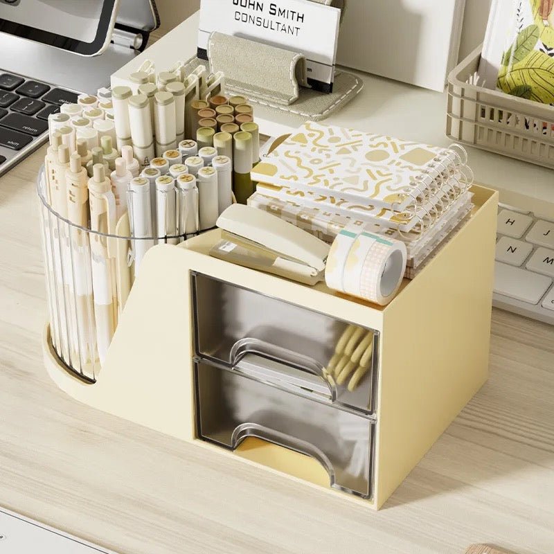 Rotating Desktop Stationary Organiser - White - Style Phase Home