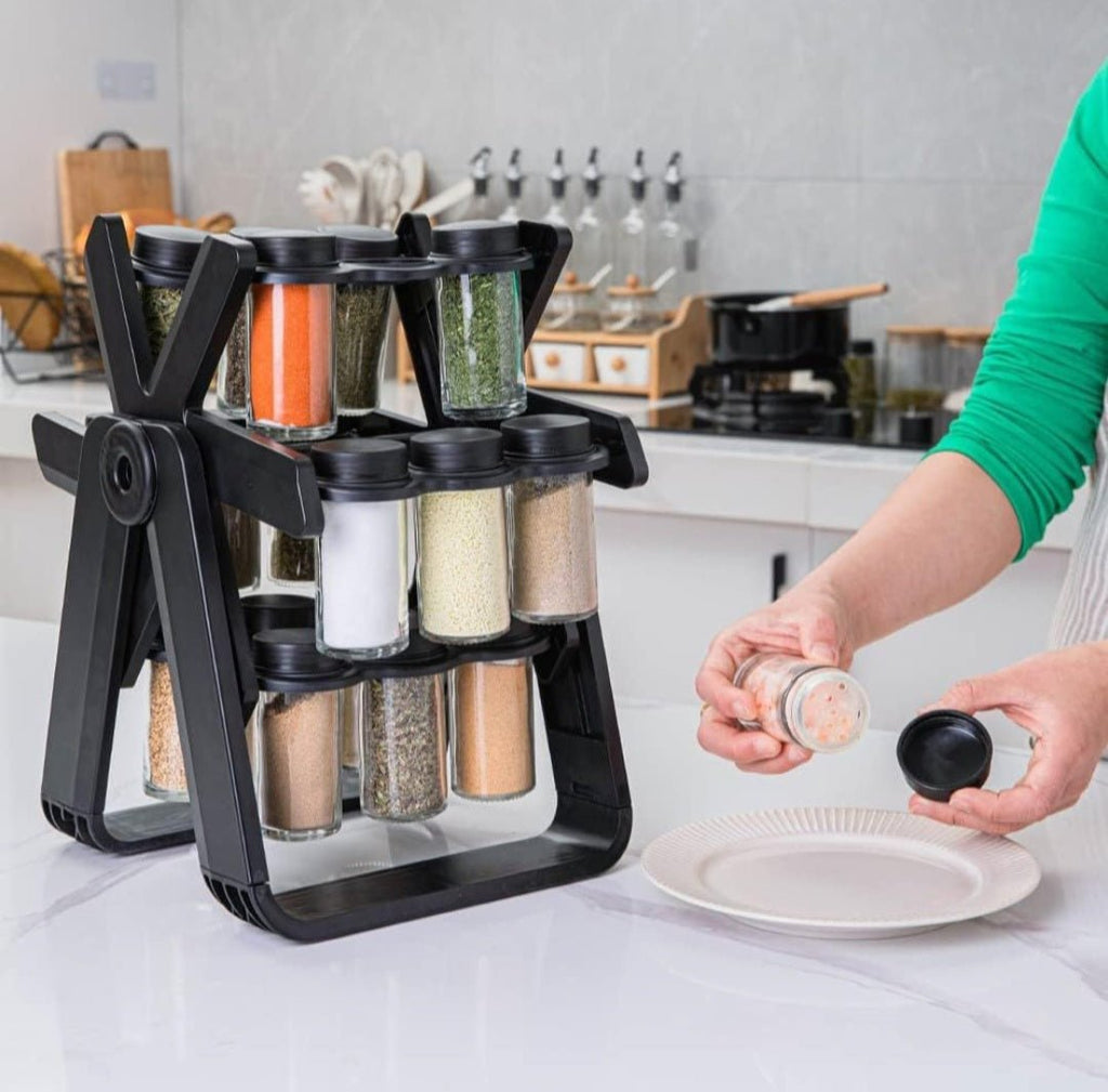 Rotating Spice Rack With Stickers - 18 Jar - Home Phase