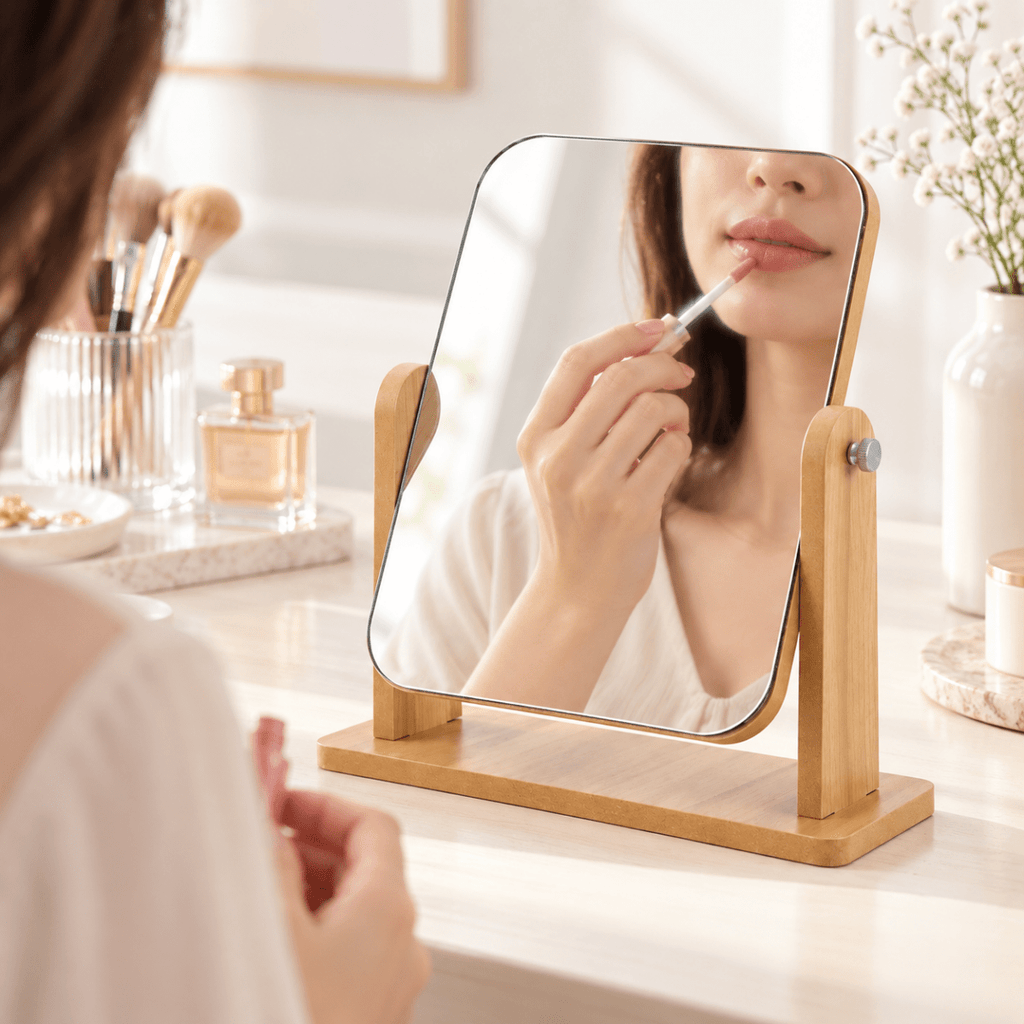 Rotating Wood Vanity Mirror - Home Phase