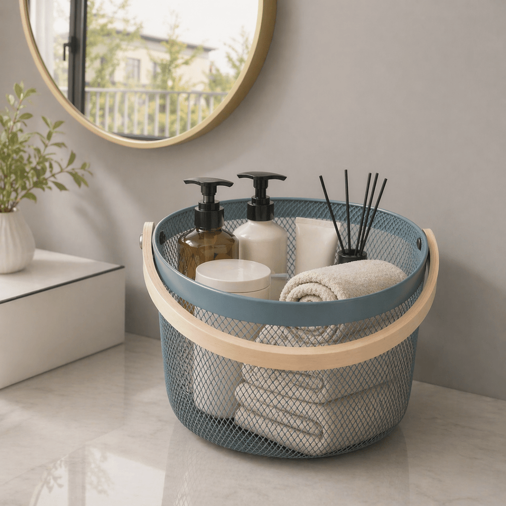 Round Nordic Mesh Storage Basket - 25 x 19 cm - Home Phase