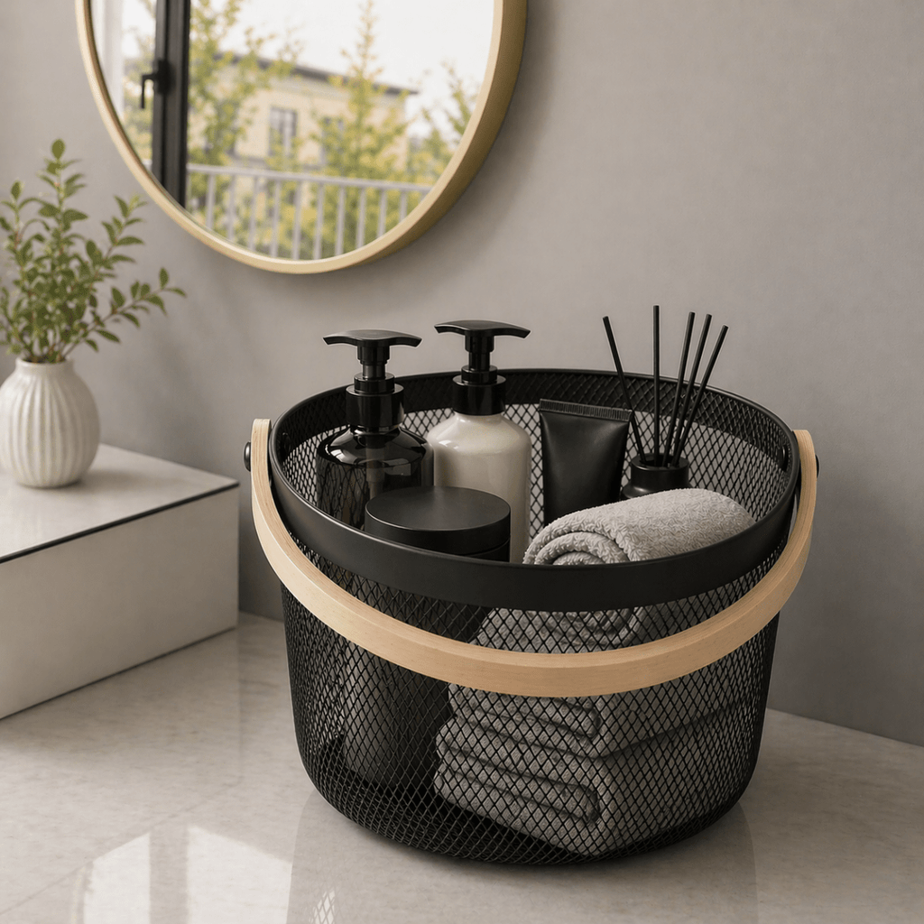 Round Nordic Mesh Storage Basket - 25 x 19 cm - Home Phase