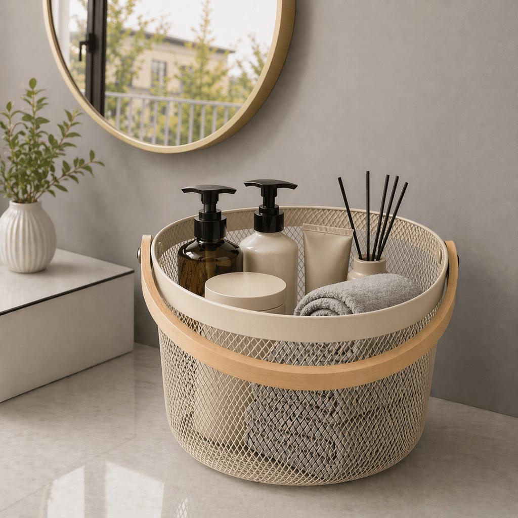 Round Nordic Mesh Storage Basket - 25 x 19 cm - Home Phase