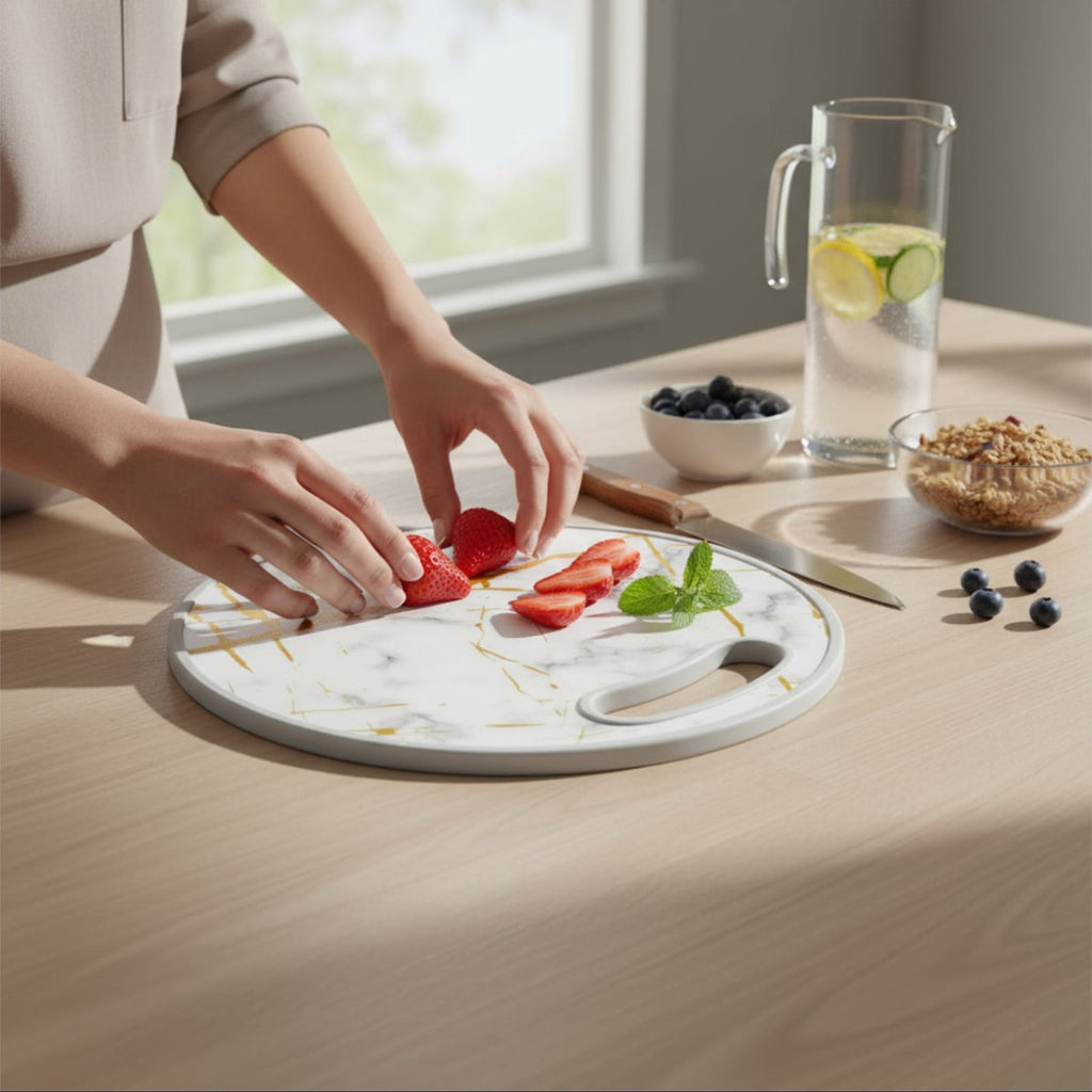 Round Printed Plastic Chopping Board - 29.5 cm - Home Phase