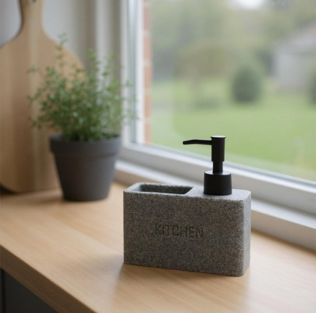 Sandstone Kitchen Dispensor & Caddy - Home Phase