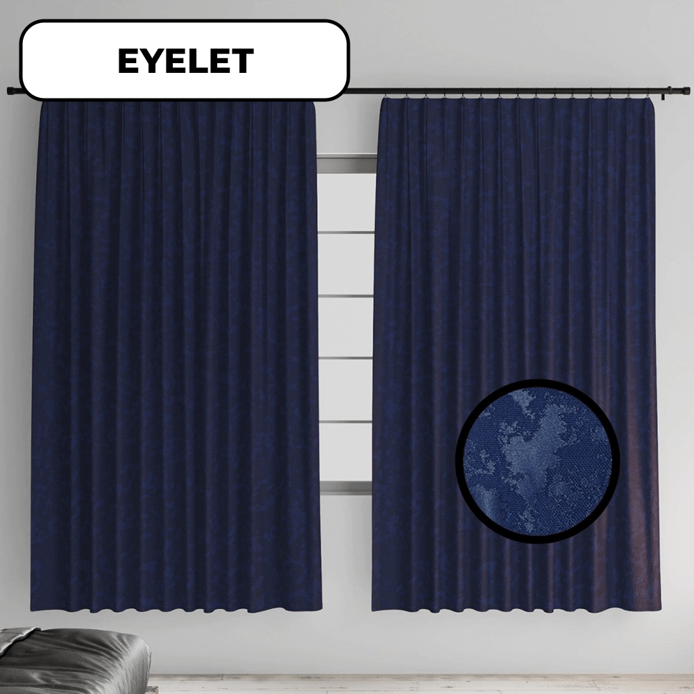 Shiny Camo Textured Linen Eyelet Curtain - 230 x 218 cm - Style Phase Home