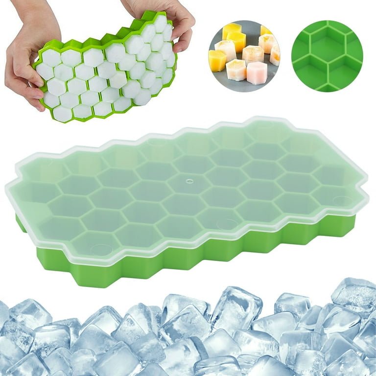 Silicone Ice Cube Tray With Lid - Hexagon - Style Phase Home