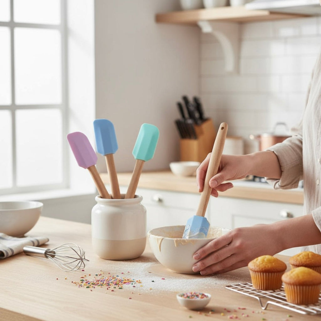 Silicone Scraper With Wooden Handle - Home Phase