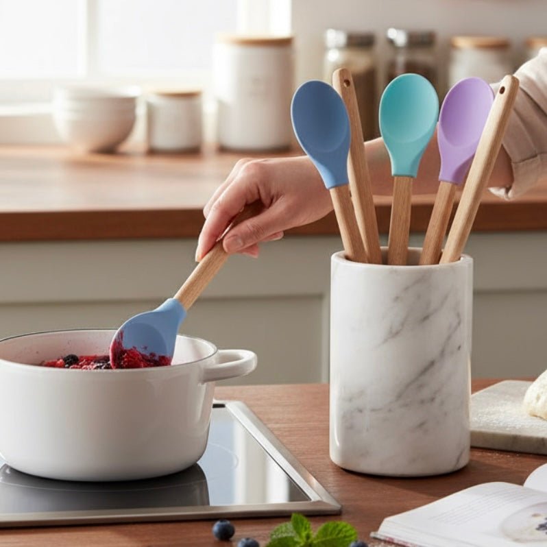 Silicone Spoon With Wooden Handle – Home Phase
