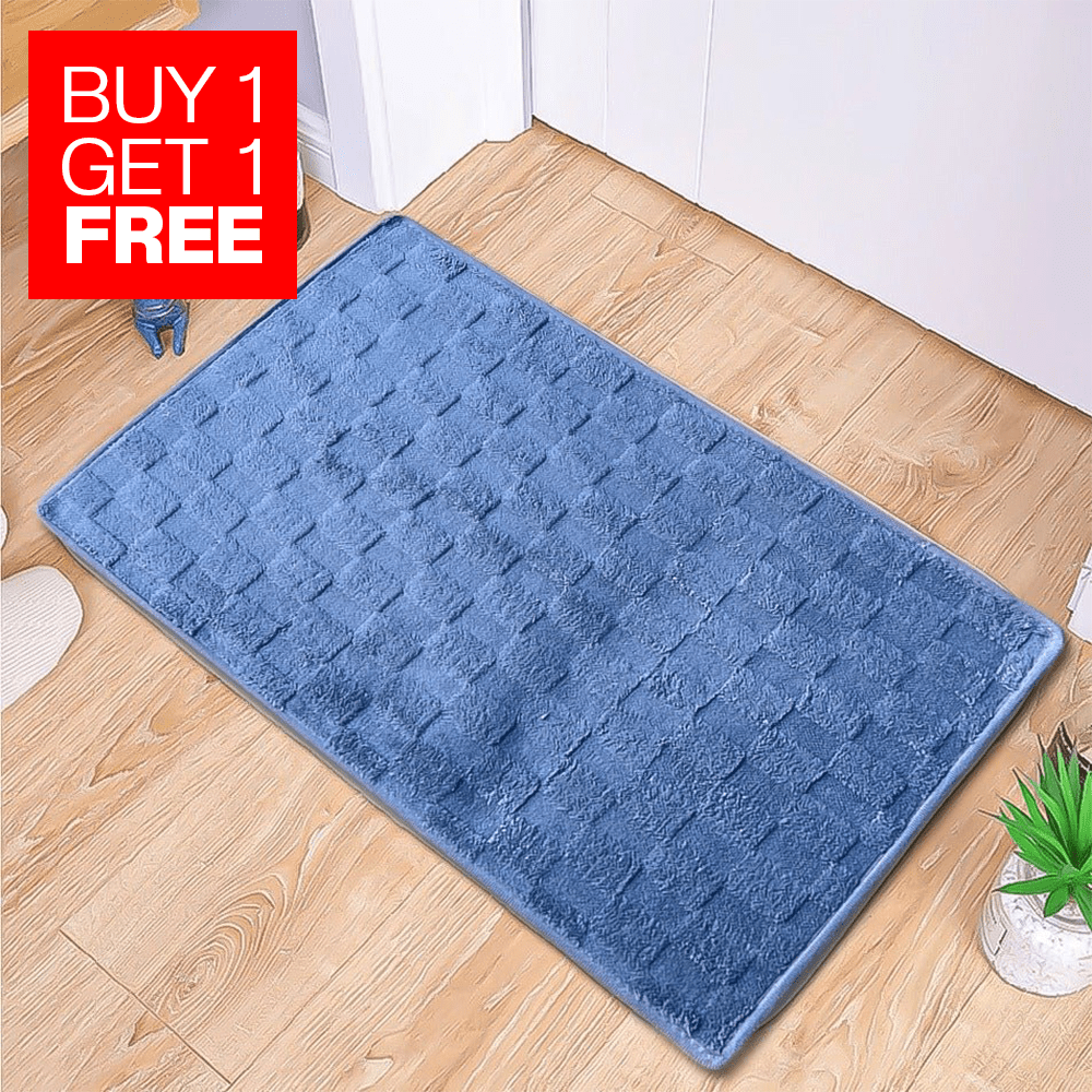 Soft Embossed Bathroom Mat - Check Design - 50 x 80 cm - Style Phase Home
