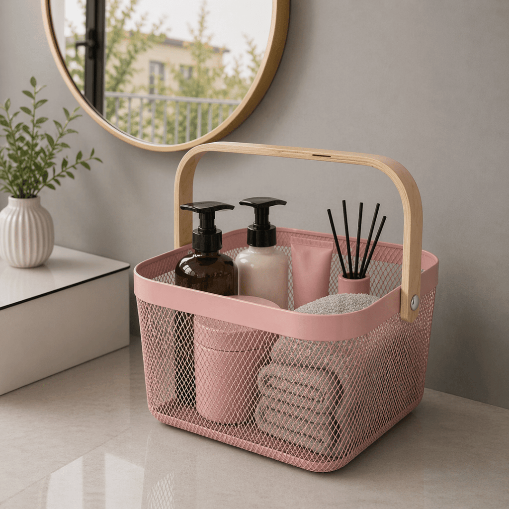 Square Nordic Mesh Storage Basket - 24 x 18 cm - Home Phase