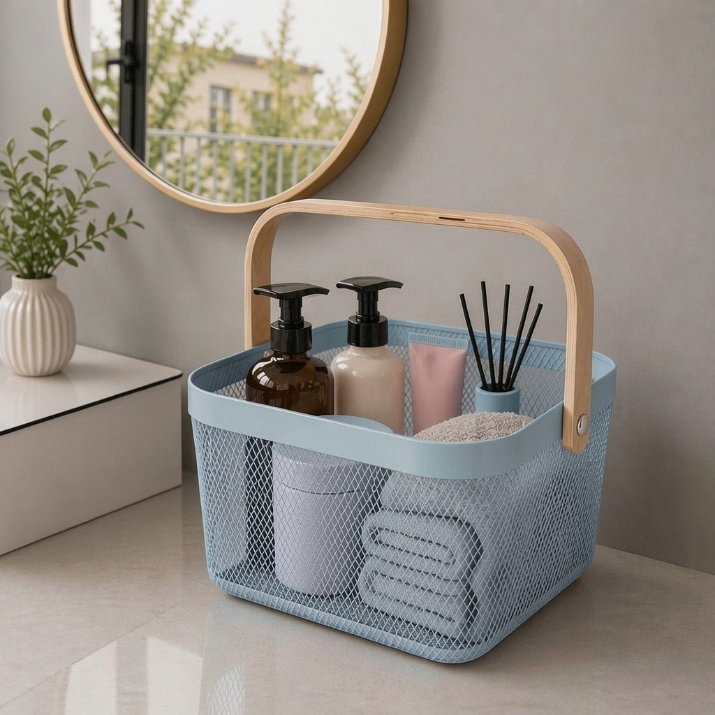 Square Nordic Mesh Storage Basket - 24 x 18 cm - Home Phase
