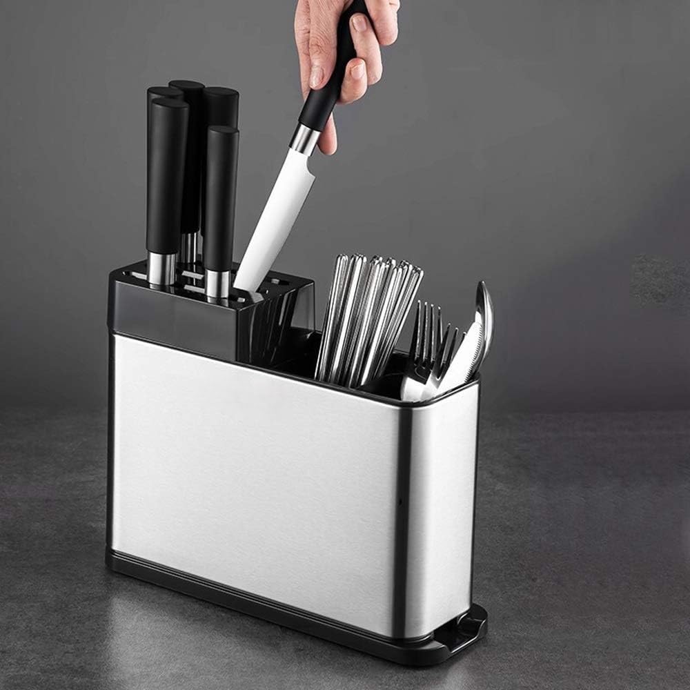 Stainless Steel Knife & Utensil Holder With Drainer – Home Phase