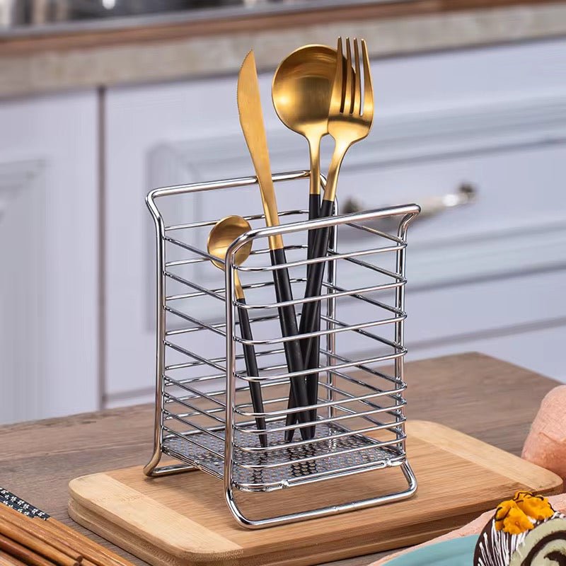 Stainless Steel Utensils & Cutlery Holder - Sqaure - Style Phase Home