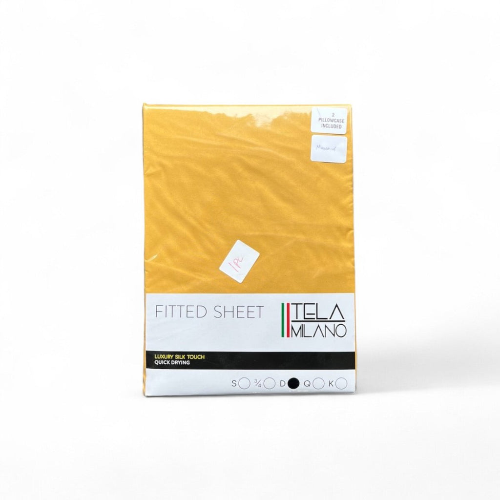 Tela Milano Microfibre Fitted Sheet + 2 Free Pillowcase - Double - Style Phase Home