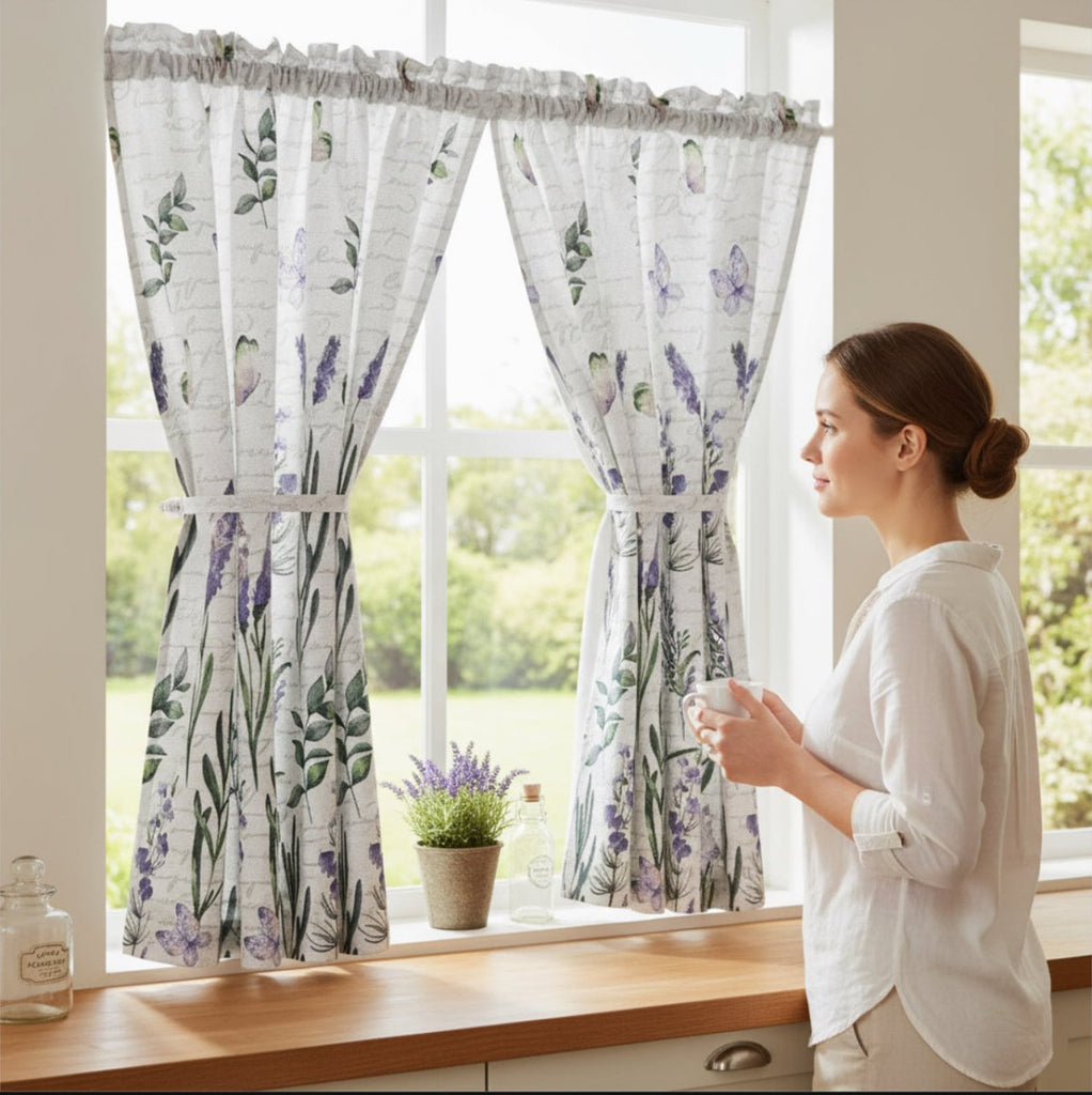 Twin Pack Kiara Cafe Curtain - 110 x 120 cm - Home Phase