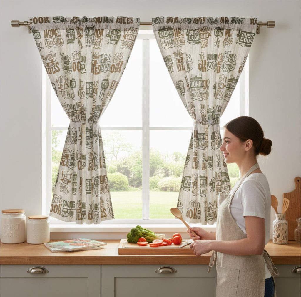 Twin Pack Kiara Cafe Curtain - 110 x 120 cm - Home Phase