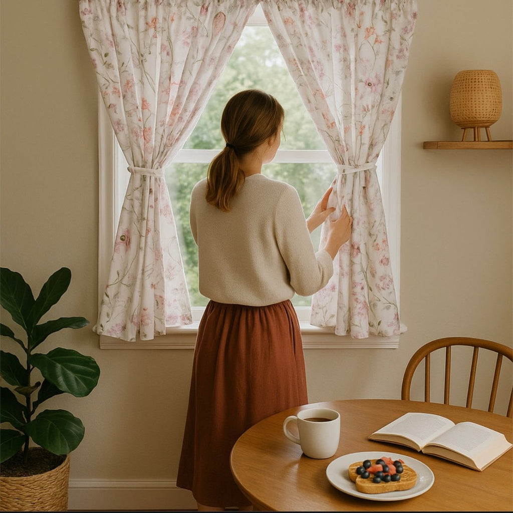 Twin Pack Kiara Cafe Curtain - 110 x 120 cm - Style Phase Home