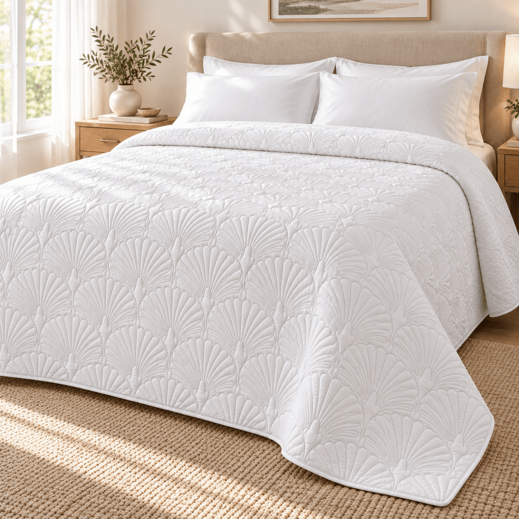 White Micro Satin Quilt - 260 x 200 - Home Phase